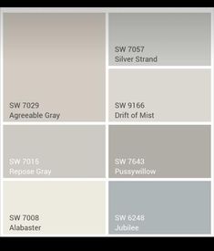 the different shades of paint that are available in this color scheme, including silver and gray