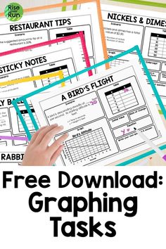 five free printable graphing tasks for kids to practice their handwriting skills and writing