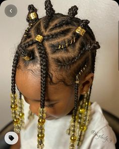 Toddler Box Braids, Braided Hairstyles With Beads, Hairstyles With Beads, Toddler Hairstyles, Toddler Hairstyles Girl