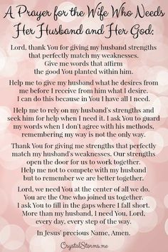 a prayer for the wife who needs her husband