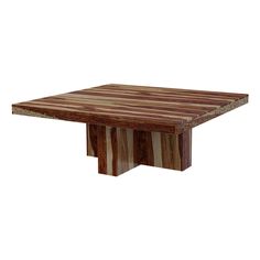 a wooden table that is made out of wood and has two different colors on it