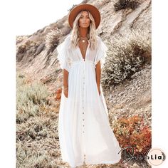 Women Summer Boho Party Beach Sleeveless White Color Backless Dresses Ladies High Waist Long Maxi Dress Sundress White 2-One Size Plus Size Beach Wear, Button Maxi Dress, Beach Blouse, Summer Beach Dress, Ruffle Sleeve Dress, Beach Maxi Dress, Swimwear Cover Ups, Ruffled Maxi Dress, Armenia