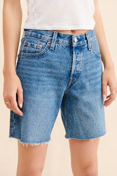 Rent 501 Mid-Thigh Denim Shorts from Nuuly. Pick 6 items for $98/month. Free shipping + returns. Mid Thigh Shorts, Levi Shorts, Levi Strauss, Everyday Style, Vintage Denim, Everyday Fashion, Work Wear, Denim Shorts, Free Shipping