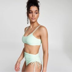 This Is A Curated Bakini With Two (2) Separate Pieces By Calia. Nwt Calia Is Carrie Underwood's Brand. Top Is Xl And Bottoms Are Xxl. Top/Bottom Are The Ones In The Main Pic. The Included Pieces Are: (1) Calia Ruched Side Tie High Rise Swim Bottoms - Pistachio Green Xxl (2) Calia Women's Tie Back Swim Top - Pistachio Green Xl Bottoms: - Fitted Bikini Bottoms - High Rise Sits At The Natural Waist - Side Tie Allows You To Adjust The High Leg Opening - Classic Silhouette Offers Just-Right Hip And Seat Coverage - Ruched Detail Brings Flirty Style To The Water - Technology Inhibits Odor And Lasts Wear After Wear So You Stay Fresh - Upf Technology Helps Protect Your Skin Against Harmful Uv Water Technology, Flirty Style, Pistachio Color, Tie Back Top, Calia By Carrie Underwood, Calia By Carrie, Women's Tie, Pistachio Green, Stay Fresh