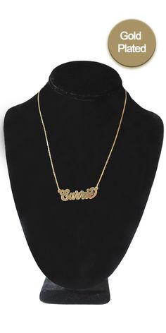 OR 4 interest-free installments of $35.00 - $45.00 USD by Custom-made personalized nameplate necklace. Available in plated gold or white plated gold. A true classic! Made famous by Patricia Field for HBO's Sex & the City. Small (standard size): Capital letter 1/2 inch | Lower Case letters 1/4 inch Medium: Capital letter 3/4 inch | Lower Case letters 1/4 inch Large: Capital letter 1 inch | Lower Case letters 1/2 inch Chain measures 16 inches. Option to add diamond accents if desired. PLEASE N Personalized Nameplate Necklace, Necklaces Luxury, Patricia Field, Nameplate Necklace, Long Chain, Necklace Sizes, Lower Case Letters, Name Plate, Large White