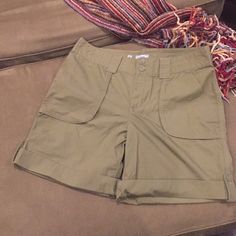 Khaki Green Cargo Shorts. Nwot Waist 16” Rise 10” Inseam 7” Rolled, 10.5 Unrolled Cheap Green School Shorts, Green Cargo Shorts, Green Cargo, Khaki Green, Cargo Shorts, Size 10, Womens Shorts, Green, Women Shopping