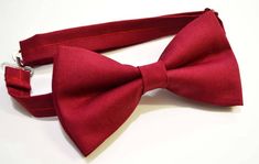 Red Bow Tie With Butterfly Knot For Gift, Red Bow With Tie Back As Gift, Red Bow With Bow Tie Back For Gift, Red Bow Tie Back Bow As Gift, Adjustable Red Bow Tie For Wedding, Red Satin Bow Tie For Wedding, Red Satin Wedding Bow Tie, Red Bow Tie For Wedding, Red Adjustable Tie For Wedding