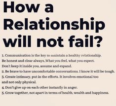 how relationship will not fail?