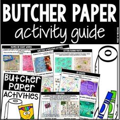 the butcher paper activity guide for kids to use with their art projects and writing materials