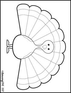 a turkey is shown in the shape of a coloring page for kids to print out