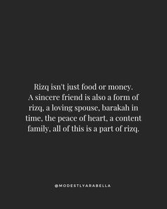 a black and white photo with the words, riza isn't just food or money