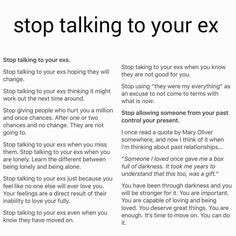 an article about stop talking to your ex