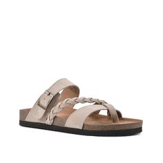 White Mountain-Hazy Slide Sandal The Hazy slide sandal from White Mountain infuses boho beachy vibes to your summer wardrobe. This platform sandal features braided asymmetrical strap for added style and adjustable buckle strap at the midfoot and toe loop to ensure a secure fit. Boho Beachy, Beachy Vibes, Mountain Shoes, White Mountain Shoes, Trending Boots, Athleisure Fashion, White Mountain, Trending Sneakers, Sandals Brands