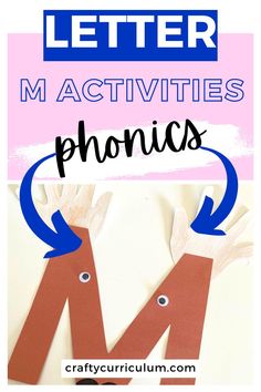 the letter m is for phonics made out of construction paper