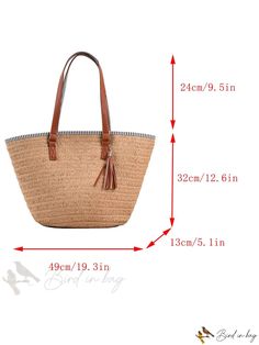 Bird in Bag - Decorative Straw Bag - Ideal for Summer Beach Trips