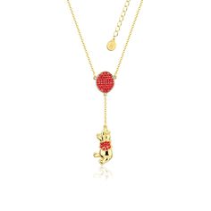 Couture Kingdom Gift Box Winnie The Pooh Balloon, Pooh Balloon, Balloon Necklace, Red Crystal Necklace, Couture Necklace, Disney Gold, Disney Couture, Crystals Necklace, Red Balloon