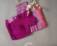 Indulge in the refined elegance of this vivid pink and purple, perfect for any special occasion. Crafted from luxurious Banarasi art silk, the saree ensures utmost comfort. The pink section is adorned with intricate floral zari work, enhancing its overall elegance. The wide border of the saree features alternating patterns of silver zari and purple sections, creating a unique and distinctive look. Accompanying the saree is a pre-stitched blouse in matching colors with the border. The blouse is d Designer Pink Paithani Silk Blouse Piece, Elegant Pink Paithani Silk Blouse Piece, Art Silk Sarees, Readymade Blouse, Zari Work, Matching Colors, Pink And Purple, Dress Clothes For Women, The Pink