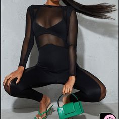 New With Tags. Mesh Jumpsuit, Bra Not Included Chic Sheer Jumpsuits And Rompers For Night Out, Black Sheer Jumpsuits And Rompers For Party, Sheer Black Jumpsuits And Rompers For Party, Black Sheer Jumpsuits And Rompers For Night Out, Black Sheer Jumpsuits And Rompers For Evening, Sheer Black Jumpsuit For Night Out, Trendy Black Jumpsuits And Rompers For Night Out, Trendy Black Jumpsuits For Night Out, Black Jumpsuits And Rompers For Club In Spring