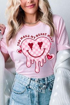 YOU MAKE MY HEART MELT,VALENTINE UNISEX SHORT SLEEVE,GRAPHIC TEE,GRAPHIC TSHIRTS,TSHIRTS,TEES100%COTTON,HEATHER(52%COTTON,48%POLY),ATH.HEATHER,BLACK HEATHER(90%COTTON,10%POLY)NICARAGUA Style: casual Fit: oversized Neck Line: round neck Sleeve: short sleeve Lining: no Made In: NicaraguaSize Measurement (inch): S: 36.0 (Bust), 18.0 (Waist), 18.0 (Hips), 28.0 (Length) M: 40.0 (Bust), 20.0 (Waist), 20.0 (Hips), 29.0 (Length) L: 44.0 (Bust), 22.0 (Waist), 22.0 (Hips), 30.0 (Length) XL: 48.0 (Bust), 2 Snap Jewelry Charms, Concealed Carry Handbags, Essential Oil Accessories, Heart Tshirt, Plus Swimwear, Valentine T Shirts, Graphic Top, Valentine Fun, Heart Melting