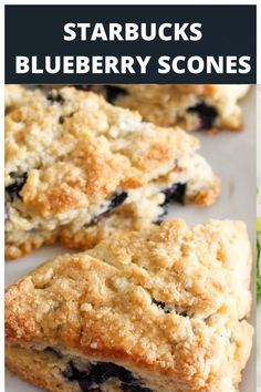 Starbucks blueberry scones Starbucks Scones, Sweet Scones Recipe, Blueberry Scones Recipe, Scones Recipe Easy, Homemade Scones, Copycat Starbucks Recipes, Blueberry Desserts, Blueberry Scones, The Bakery