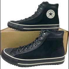 Converse By You Chuck Taylor All Star Pc Boot Brand New, Never Worn, 100% Authentic Product From Converse: The Converse Chuck Taylor All Star Boot Combines The Perks Of An All-Weather Lace-Up Boot, But Stays True To The Iconic Sneaker's Silhouette. For Rainy And Cold-Weather Days, The Sneaker Boot Provides A Sturdy Leather Upper In Brown With Two-Toned Rounded Laces, Silver Metal Eyelets, And A Milky White Weatherized Outsole. The Interior Of The Chuck Taylor Boot Is Made With Warmth And Comfort Chuck Taylor Boots, Grunge Ideas, Brown Converse, Goth Shoes, Star Boots, Kicks Shoes, Boot Brands, Milky White, Converse Chuck Taylor All Star