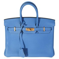 Check out this item from 1stdibs! Hermès Bleu Hydra Clémence Birkin 25 GHW: https://www.1stdibs.com/id-v_15858142 Iconic Jewelry, Jane Birkin, Birkin 25, Hermes Bags, Sales Tax, Hermes Birkin, Designer Jewelry, Leather Interior, Weekender Bag