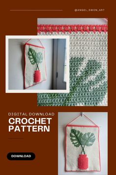 crochet pattern for a plant hanging on the wall