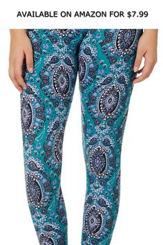 No Comment Juniors Boho Paisley Leggings ◆ AVAILABLE ON AMAZON FOR: $7.99 ◆ Let your style speak for itself with No Comment. This pair of leggings features an elastic waistband to set you up for all-day comfort and a vibrant boho paisley print. Inseam is approximately 27 inches. Polyester. Spandex. Paisley Leggings, Boho Paisley