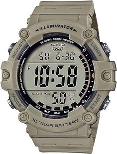 Casio Illuminator AE1500WH Series | 10-Year Battery | LED Backlight | 5-Alarms | 1/100 Sec Stopwatch | Men's Digital Watch Casio Illuminator, Simple Watches, Wide Face, Best Watches For Men, Countdown Timer, Sport Chic, Casual Watches