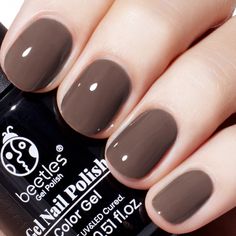 Gray Brown #b277 | 15ml Gel Polish Fall Taupe Nails, Gray Brown Nails, Nail Color Winter 2024, Short Fall Nail Colors, Brown Grey Nails, Trending Fall Nail Colors 2024, Grey Brown Nails, Dark Gray Nail Ideas, Brown Gel Nails Short