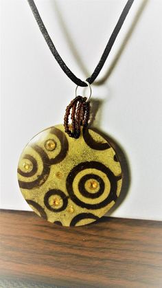 Domino Pendant, Necklace Resin, Orange Stone, Brown Necklace, Fashion Pendant, White Necklace, Resin Necklace, Necklace Fashion, Circle Pattern