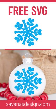 a snowflake ornament is shown with the words free svg on it