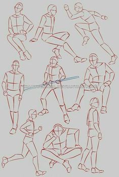 a drawing of people doing different poses