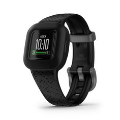 the fitbit smart watch is shown in black and features an activity tracker on its wrist