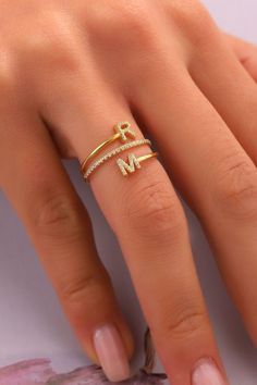 A Letter Ring For Women, Cheap Personalized Open Ring Jewelry, Ring Letter Initials, Rings With Letters Initials, Spiral Finger Rings Gold, Letter Rings Initial Couple, Alphabet Rings Gold For Women, S Letter Ring Design, Spiral Rings Gold