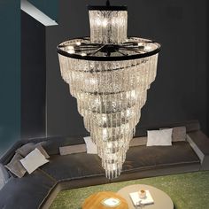 Assena Large Black high Ceiling Entryway Chandelier  Seus Lighting Chandelier For Staircase, Arrowheads Design, Luxury Modern Homes, Glass Light Fixture, Murano Chandelier, Luxury Chandelier, Large Chandeliers, Chandelier Style, Crystal Light