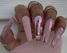 January Nail Designs, Nails Design With Rhinestones, Winter 22, Nail Candy, Coffin Shape Nails, Designs Nail, Sparkly Nails