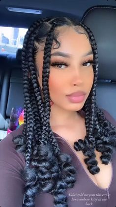 Short Jumbo Knotless Braids, Quick Styles, Big Box Braids, Hairstyle Idea