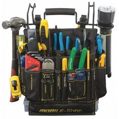 Master Tool Set, Tool Storage Type Tool Bag, Measurement Type SAE, Drive Size 3/8 in, Number of Pieces 97, Pliers Included (1) Lineman's Pliers, (1) Locking Pliers, (1) Long-Nose Pliers, (1) Tongue and Groove Pliers, Screwdrivers, Keys, and Bits Included (1) Bit Holder, (13) Hex Keys, (2) Multi-Bit Screwdrivers, (5) Nut Driver Bits, (5) Phillips Screwdrivers, (6) Slotted Screwdrivers, (9) Screwdriver Bits Color: Multicolor. Tool Carts, Tool Bag Organization, Garage Organization Tips, Tool Box Organization, Hand Tool Kit, Phillips Screwdriver, Tool Kits, Mechanic Tools, Maintenance Tools