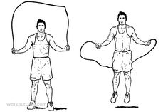 two men are doing exercises with their hands in the air and one is holding a rope