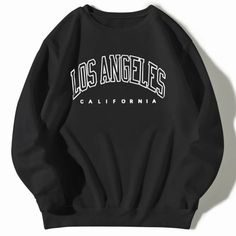 Nwot Black Color. Size Medium (6) Los Angeles Print, Letter Print Sweatshirt, Sweatshirts Pattern, Print Sweatshirt, Mode Vintage, Print Pullover, Womens Fall, Casual Sweatshirt, Anton