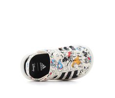 Classic round toe, Hook-and-loop strap, Pull tab on heel, Cushioned footbed, Smooth lining with a padded insole, Textured outsole provides traction | Kids' Adidas Infant & Toddler Water Mickey Sandals Shoes in White/Black/Mult Size 3 - Infant Playful Black Non-slip Sandals, Playful Synthetic Sandals For Outdoor, Playful Outdoor Synthetic Sandals, Playful Synthetic Sneakers For Summer, Playful Non-slip White Sandals, Playful White Non-slip Sandals, Playful Non-slip Sandals For Outdoor, Playful Non-slip Outdoor Sandals, Adidas Non-slip Sandals For Sports