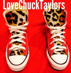 These Converse Chuck Taylor shoes feature leopard print that is made with love! These customized Converse shoes are a great addition to any wardrobe! The picture shows high tops I have other listings with low tops. **IMPORTANT these are the UNISEX Converse Chuck Taylors if you have never worn unisex please try a pair on prior to ordering as I cannot give size advice or do returns as these are custom made for you :) Leopard Print Converse, Leopard Converse, Customized Converse, Rhinestone Converse, Studded Converse, Floral Converse, Black Leather Converse, Chuck Taylor Shoes, Low Top Converse