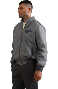 Elevate your style with the Men's Glen Plaid Jacket. Featuring a double snap throat latch, signature shoulder epaulettes, and a trademark front logo pocket. Make a bold fashion statement with this remarkable jacket that combines timeless design and practicality. Double snap iconic throat latch, Signature Shoulder Epaulettes, and Trademark front Logo Pocket Full Zip Closure and Two Waist Pockets Also Features a Discreet Inside Pocket The stylish men's jacket can be worn with a variety of clothes Classic Track Jacket With Pockets For Work, Fitted Streetwear Outerwear With Flap Pockets, Fitted Sport Coat With Pockets For Streetwear, Fitted Outerwear With Flap Pockets For Streetwear, Classic Outerwear With Welt Pockets For Streetwear, Casual Sport Coat With Padded Collar For Fall, Casual Fall Sport Coat With Padded Collar, Urban Fitted Track Jacket With Pockets, Casual Sport Coat With Padded Collar For Work