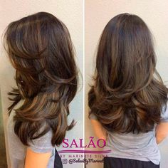 Gostou? Siga-nos @salaobymarinete para mais postagens como essa! . 💄👄💅🏻♀ 💇🏼 Salão By Marinete 📲 (86) 99976-5339 📍 Teresina - PI . . . Hairstyles For Layered Hair, Long Layered Haircuts, Haircuts For Medium Hair, Haircuts Straight Hair, Long Layered Hair, Haircuts For Long Hair, Medium Hair Cuts, Style Hair, Long Hair Cuts