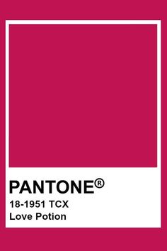 pantone's logo on a pink background, with the words love potion below it