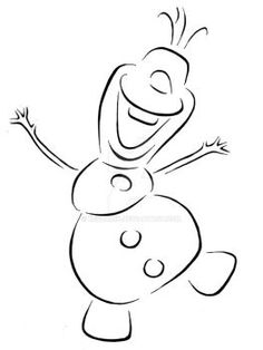 a drawing of a smiling snowman