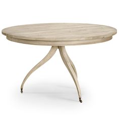 an oval wooden table with two legs and a circular top, on a white background