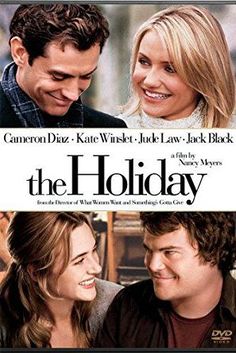 the movie poster for the holiday starring actors from two different films, including one with a man and woman