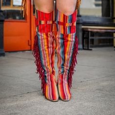 Multi-Color Knee-High Fringe  Side Zipper True To Size For Most Order Up A Size If Calf Is A Little On The Thicker Side Shoes Trends, Flat Heel Boots, Ootd Outfits, Southern Girl, Fringe Boots, Winter Boots Women, Red Fire, Stylish Shoes, Fashion Colours